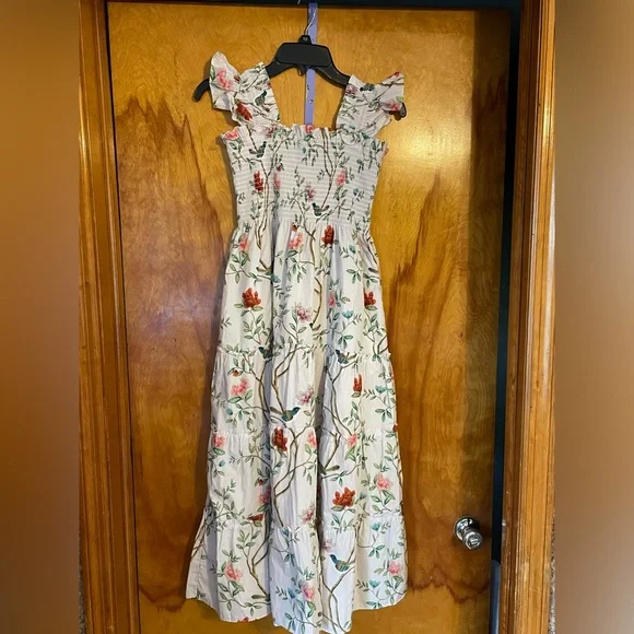 Hill House Home Ellie Nap Dress Diane Hill Pink Floral Midi 2022 Size Medium - Picture 10 of 11
